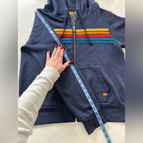 EUC Navy Aviator Nation Blue 5 Stripe Hoodie - Picture 12 of 13